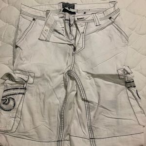 Men’s buckle affliction shorts